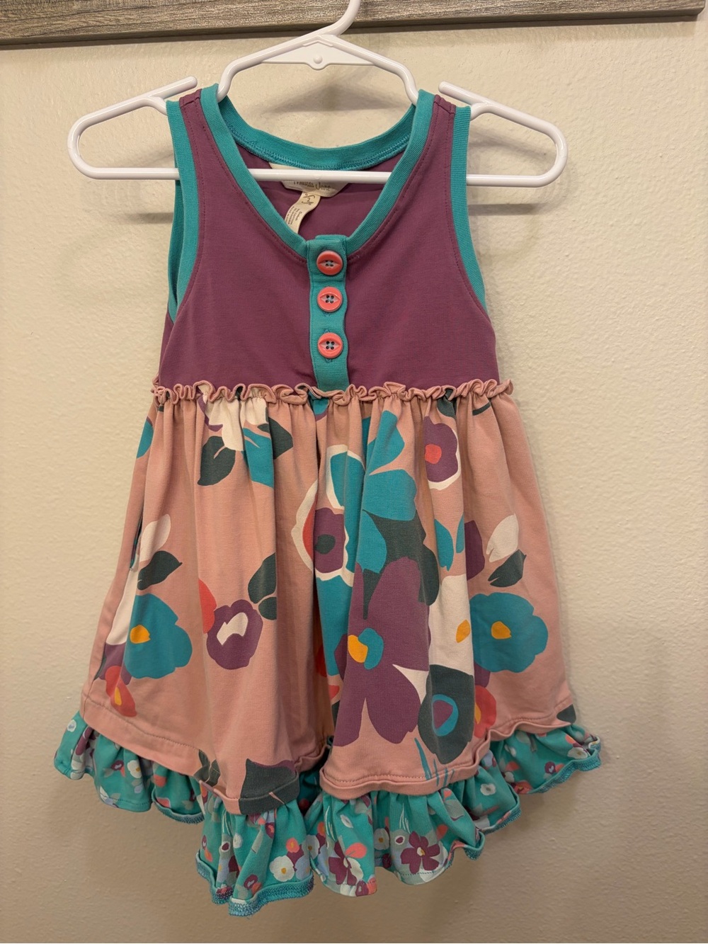 Matilda Jane Purple and Teal Floral Tank Dress